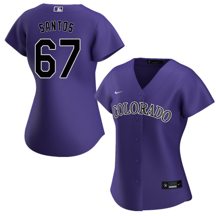 Nike Women #67 Antonio Santos Colorado Rockies Baseball Jerseys Sale-Purple - Click Image to Close